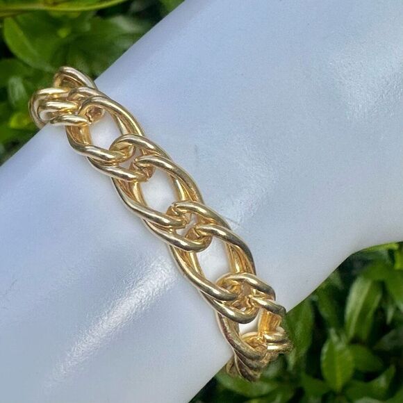 Gold tone link chain bracelet - Picture 1 of 5